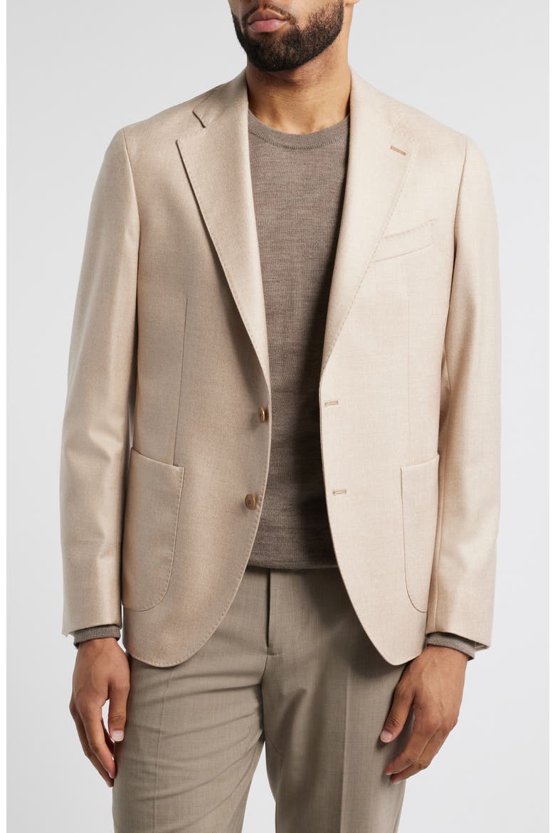 Travisio Tan Wrinkle Resistant Cashmere Sport Coat, Main, color, DK BEIGE 1