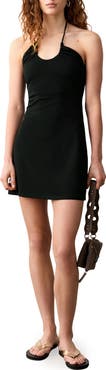 MANGO TEEN Halter Neck Minidress