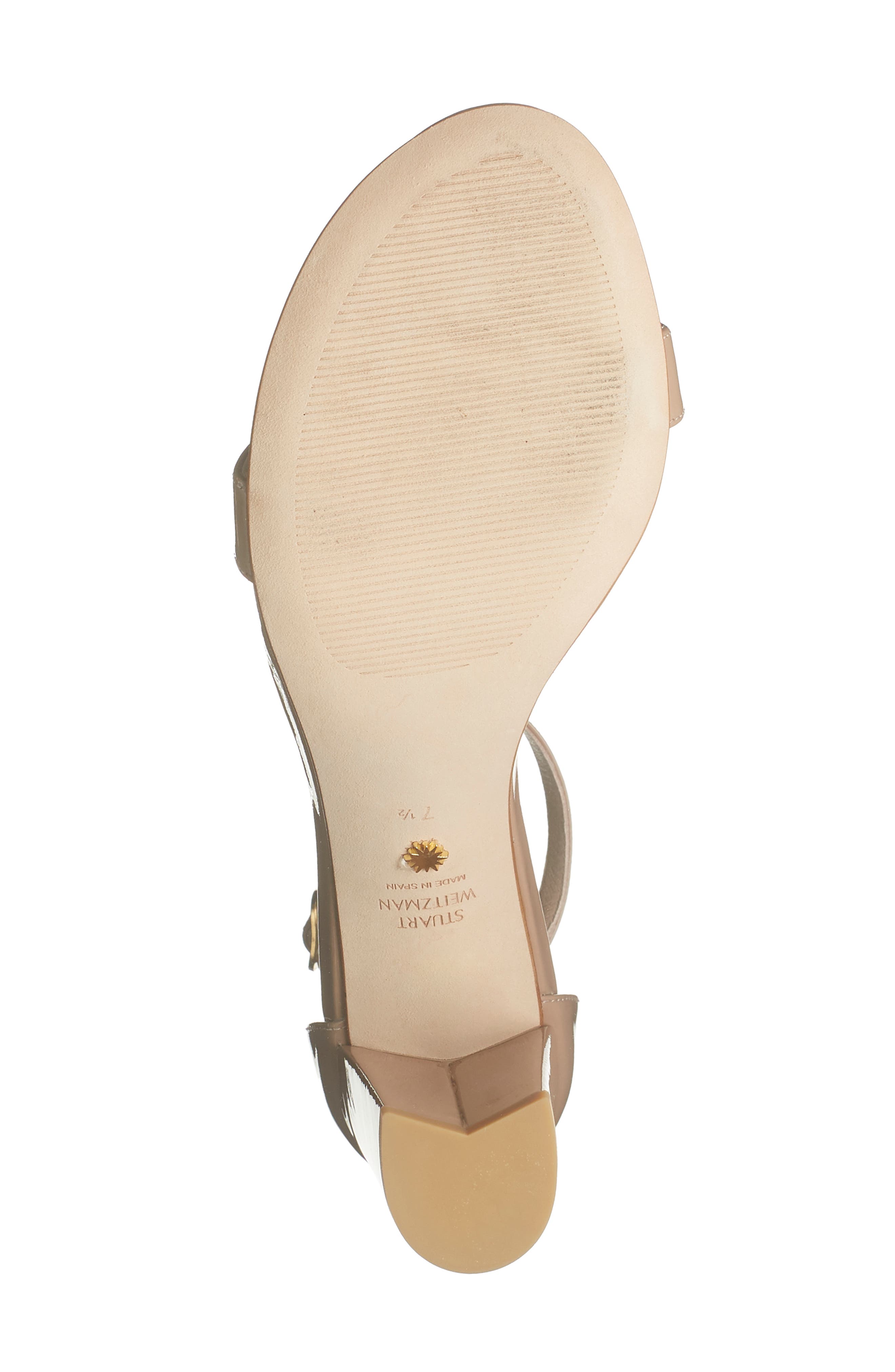 Stuart Weitzman Nearly Nude Ankle Strap Sandal, Alternate, color, Adobe