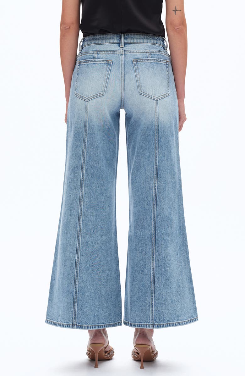 Bayeas Rhinestone Pocket Flare Jeans, Alternate, color, Light Blue