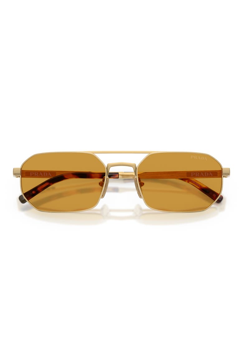 55mm Irregular Sunglasses, Alternate, color, GOLD/ DARK HONEY