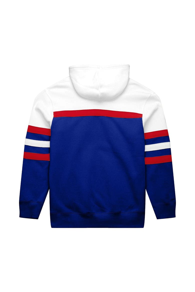Men's Mitchell & Ness  White/Royal New England Patriots Big & Tall Head Coach Hoodie, Alternate, color, White