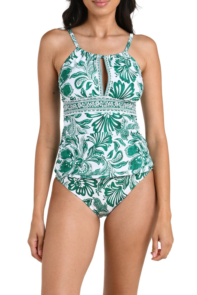 Botanical Brocade Keyhole Tankini Top, Main, color, JUNGLE