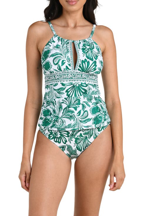 Botanical Brocade Keyhole Tankini Top