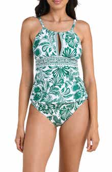 Botanical Brocade Keyhole Tankini Top