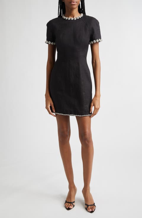 Zimmermann Rebellion Jewel Embellished Linen Minidress