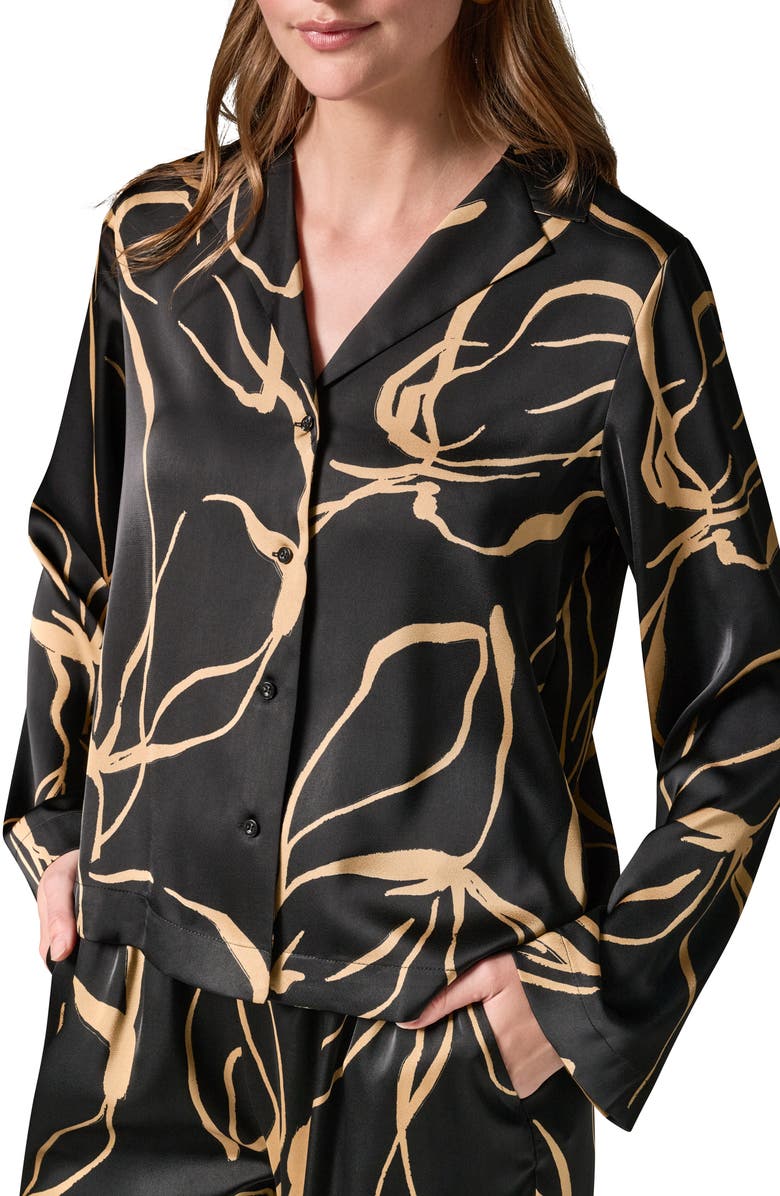 Donna Karan New York Print Satin Shirt, Alternate, color,