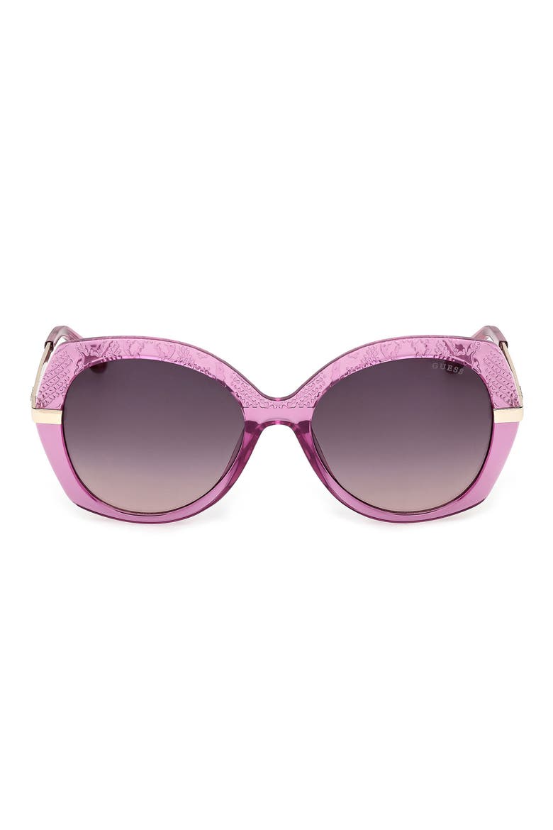 Round Sunglasses, Main, color, SHINY VIOLET / GRADIENT SMOKE