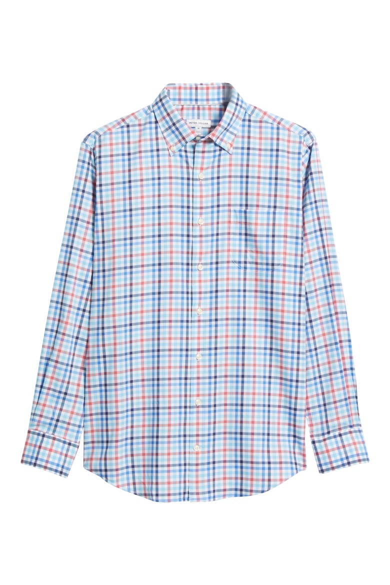 Chambly Crown Lite Check Performance Button-Down Shirt, Alternate, color, SEAPORT BLUE