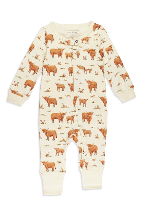 Print Organic Cotton Zip Romper (Baby)