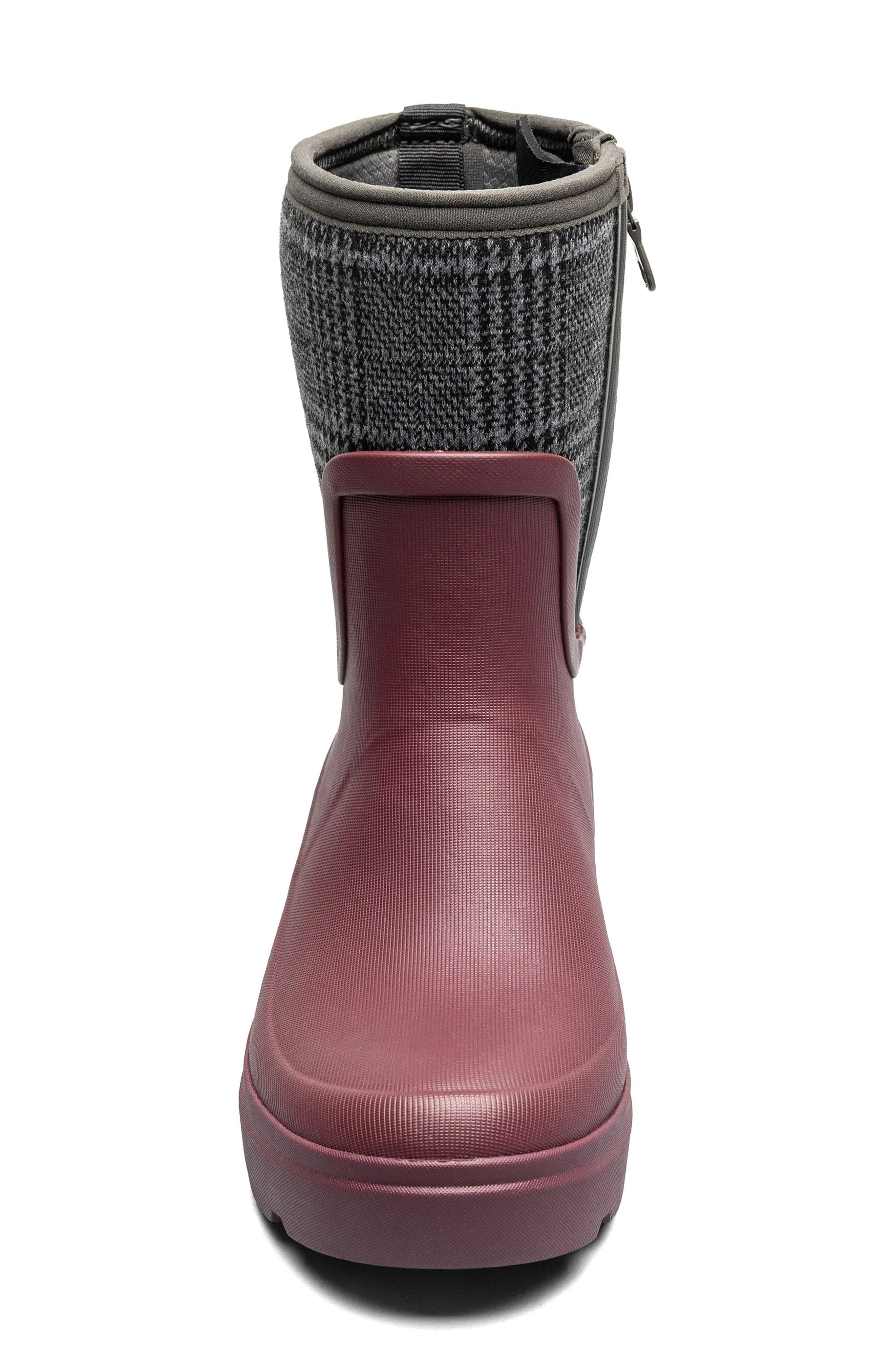 Hazel Mid Zip Rain Boot, Alternate, color, DARK CHERRY