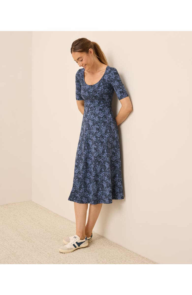 Pact Fit & Flare Signature Scoop Dress, Alternate, color, Midnight Garden