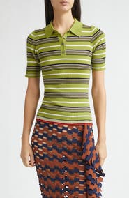 ZANKOV Janis Stripe Wool Rib Polo