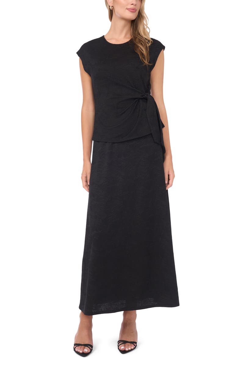 Vince Camuto Floral Jacquard Knit Tank, Alternate, color, Rich Black