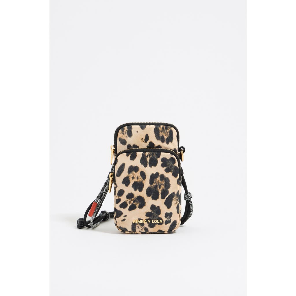 Bimba Y Lola Leopard Print Nylon Phone Case In Neutral