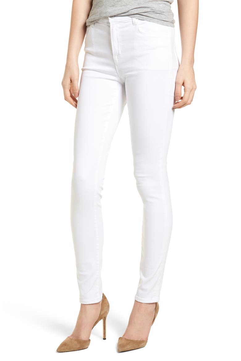 Maria High Waist Skinny Jeans, Main, color, WHITE