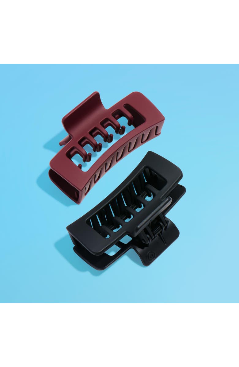 Gimme Beauty Rectangle Double Teeth Claw Clip, Alternate, color, Brown