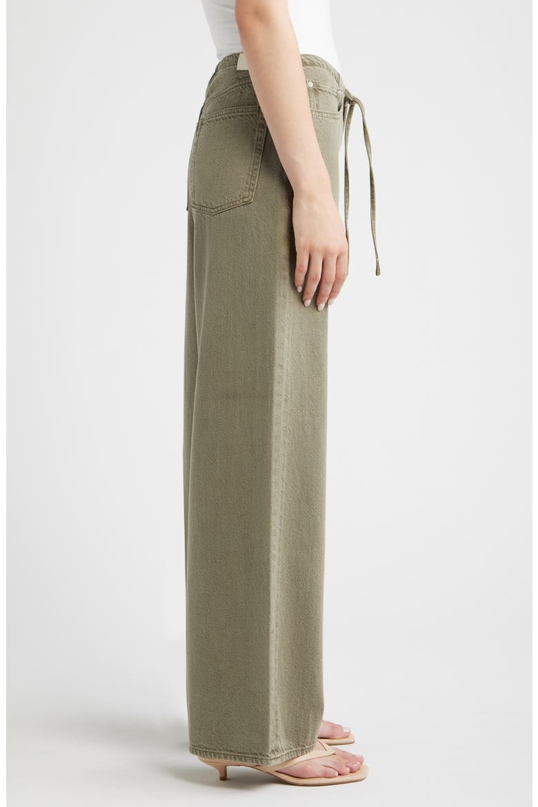 Sienna Drawstring Low Rise Relaxed Wide Leg Jeans, Alternate, color, CLOVER AURA