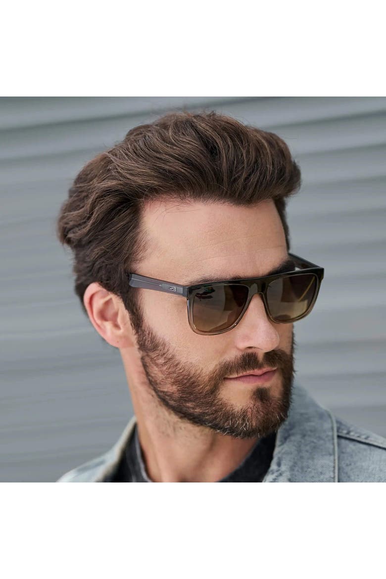 Dallas - 54mm Oversized Square Polarized Sunglasses, Alternate, color, Carbon Champagne