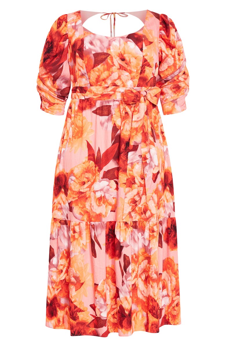 City Chic Poppie Floral Belted Maxi Dress, Alternate, color, Romance Floral