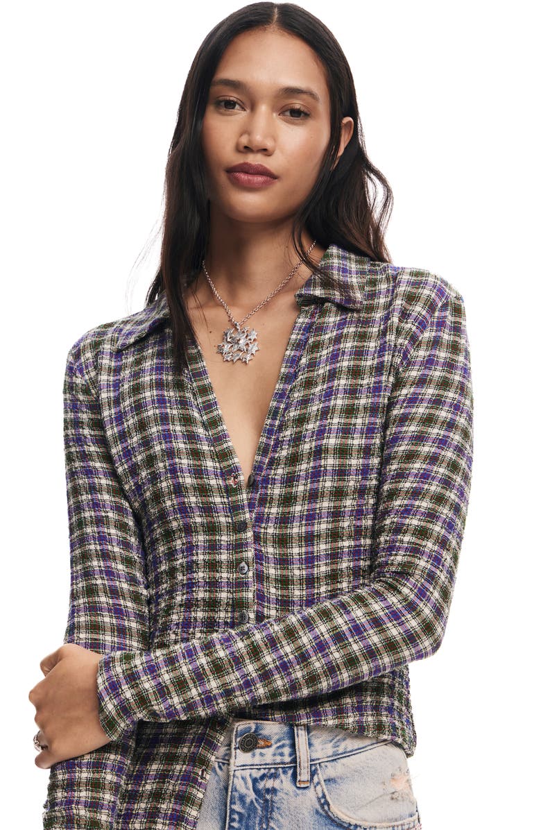 Desigual Niigata Plaid Button-Up Shirt, Alternate, color,