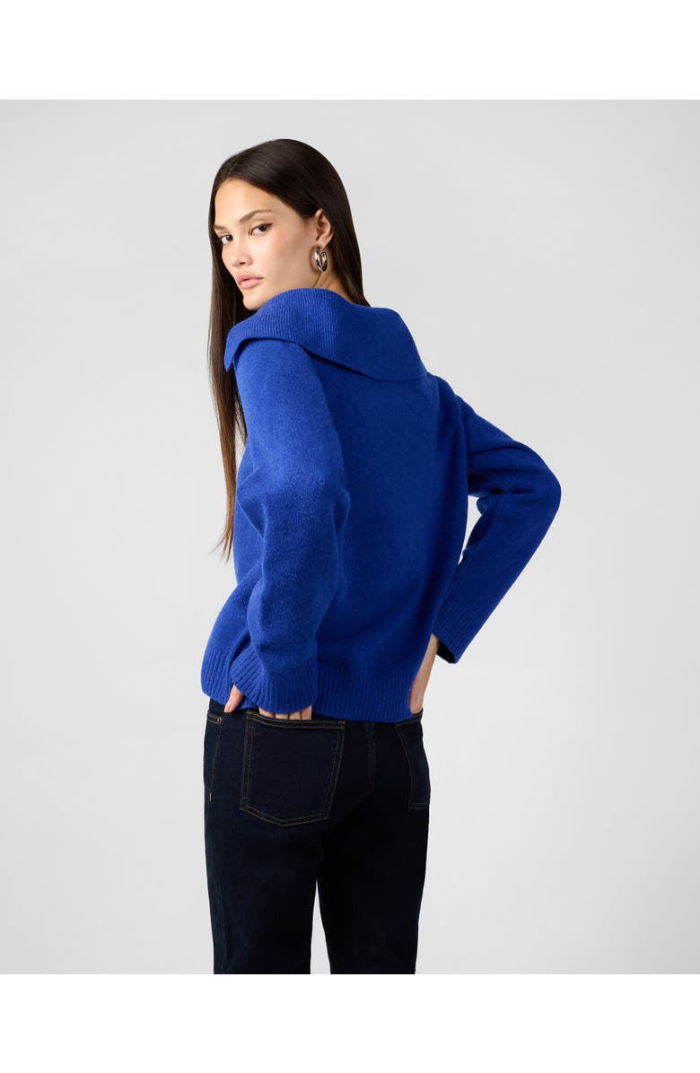WeWoreWhat Collar V-Neck Sweater, Alternate, color, Royal Blue