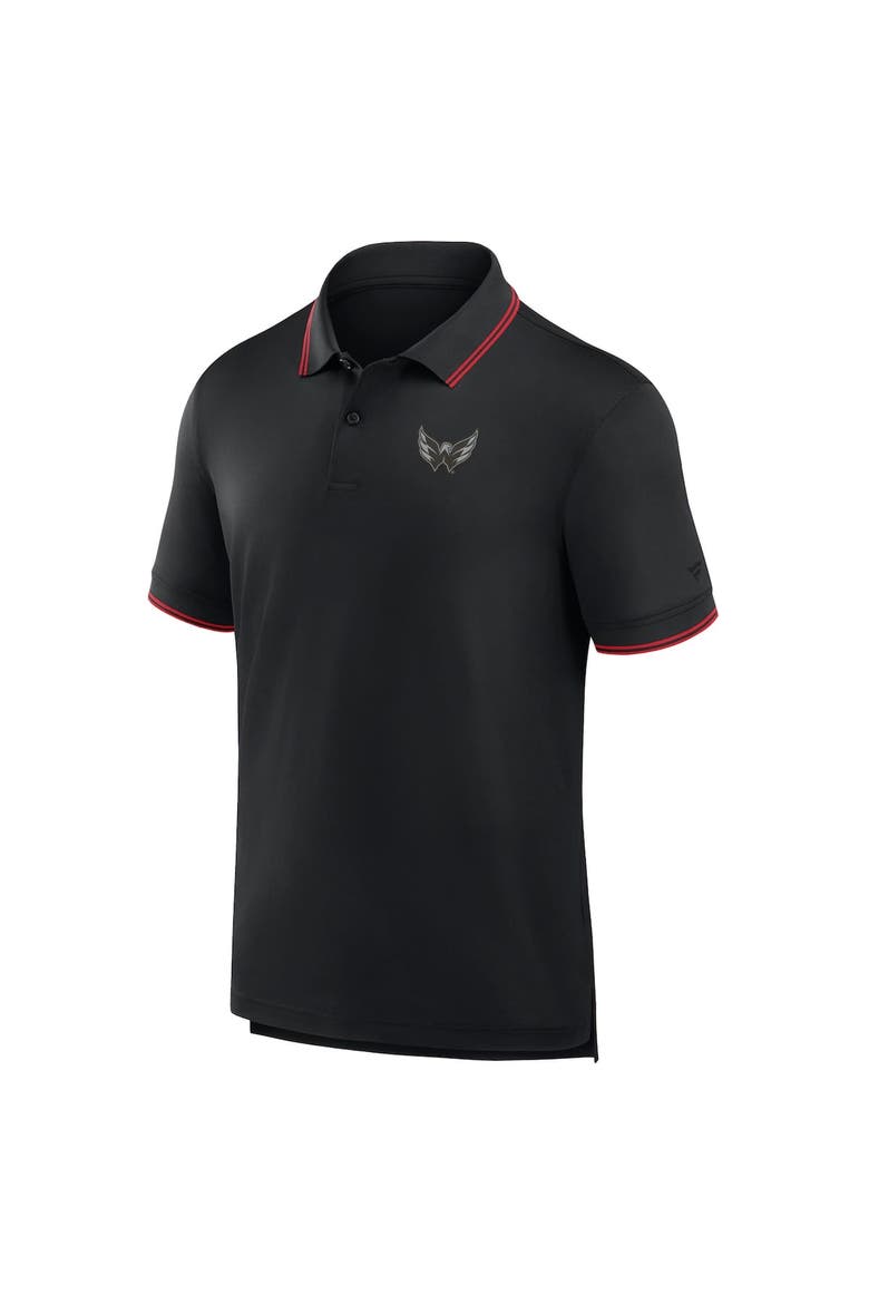 Men's Fanatics Black Washington Capitals Front Office Move Mono Polo, Alternate, color, Black