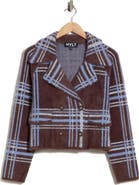 NVLT Plaid Double Breasted Sweater Jacket