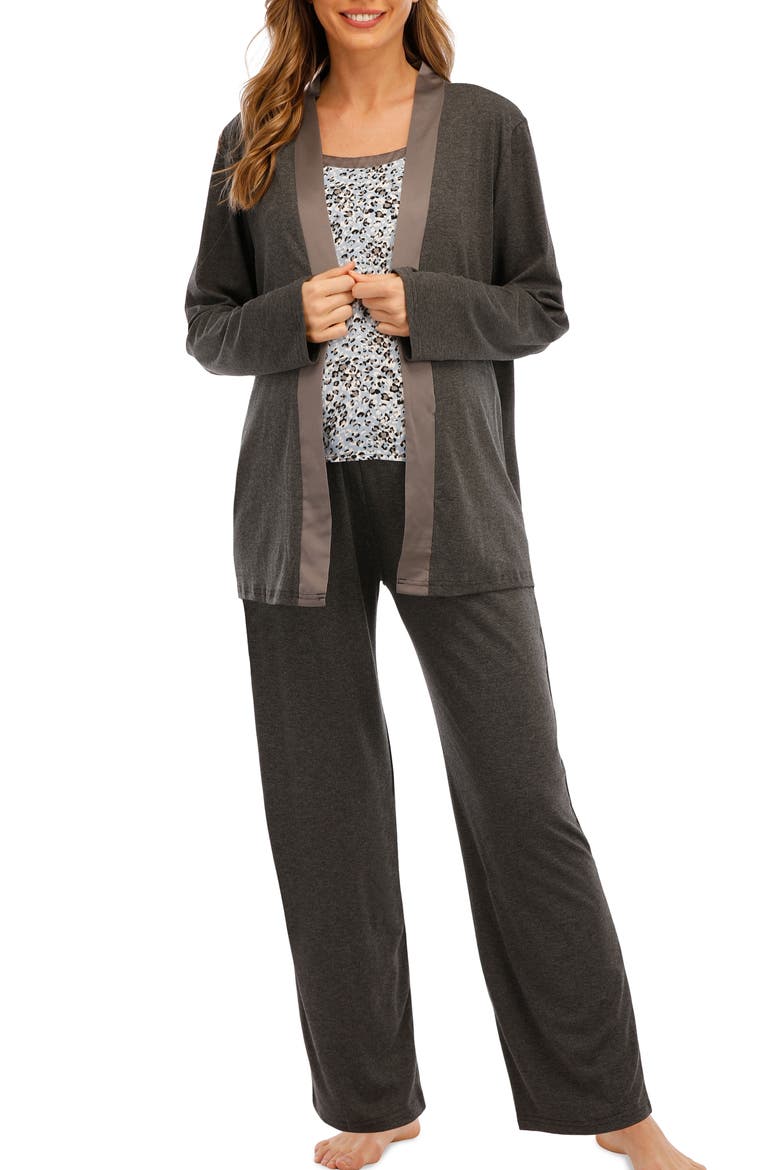 Maternity/Nursing Robe, Tank & Lounge Pants Set, Main, color, MULTI