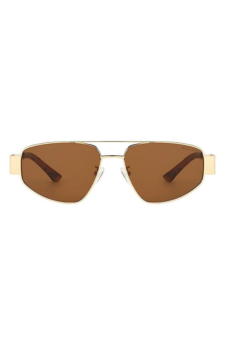 Fifth & Ninth Taylor 58mm Polarized Aviator Sunglasses, Main, color, Gold / Brown