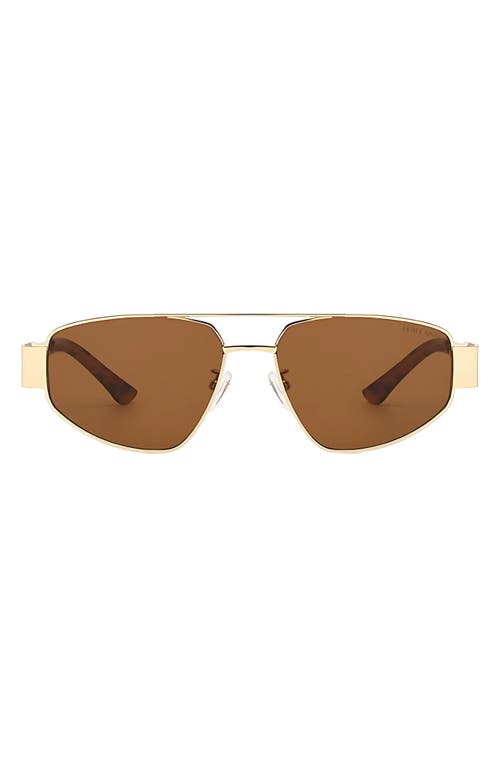 Fifth & Ninth Taylor 58mm Polarized Aviator Sunglasses in Gold /Brown 