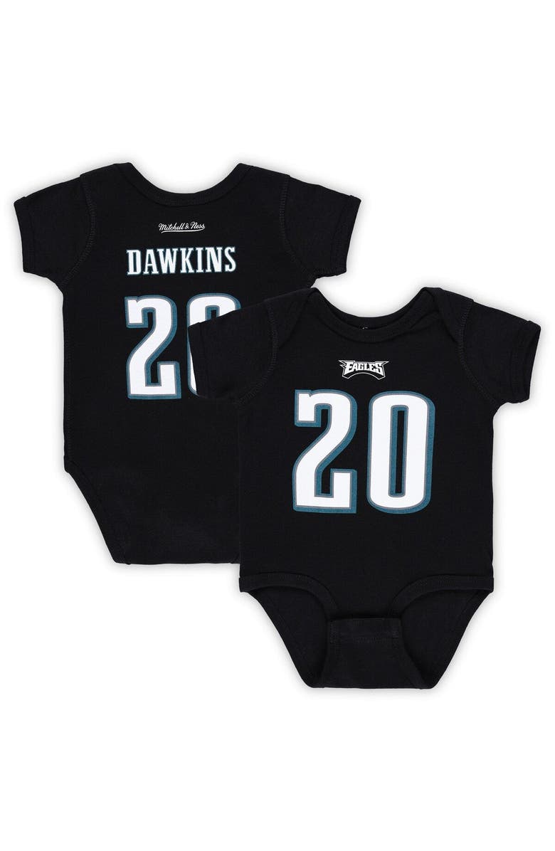 Mitchell & Ness Newborn & Infant Mitchell & Ness Brian Dawkins Black Philadelphia Eagles Retro Name & Number Bodysuit, Main, color, 