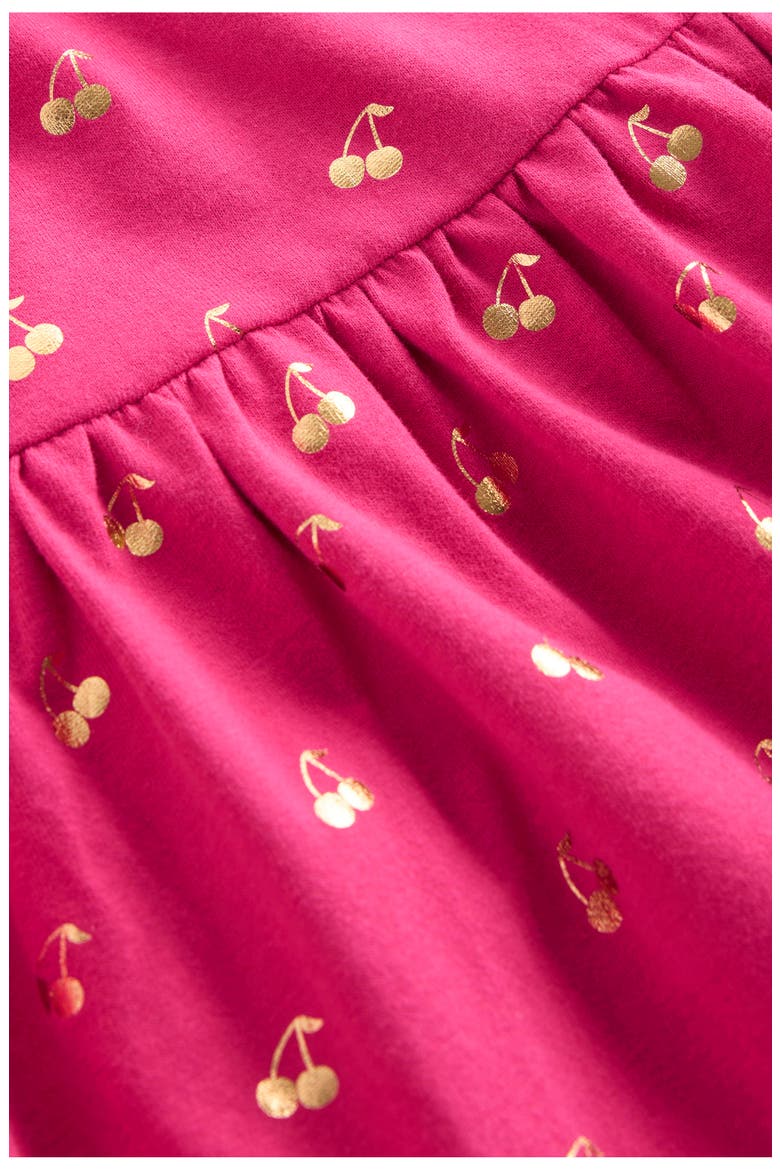 Kids' Ariel Twirly Cherry Foil Print Long Sleeve Cotton Jersey Dress, Alternate, color, CHERRY JAM FOIL CHERRIES
