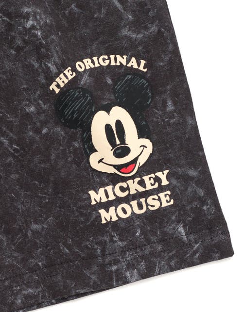 Disney Mickey Mouse & Friends Wash T-shirt & Shorts Set In Black
