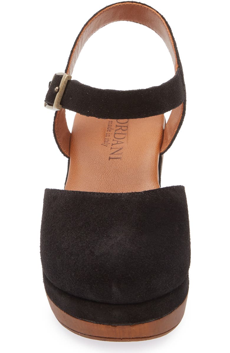 Cordani Warner Ankle Strap Platform Clog, Alternate, color, Black Suede