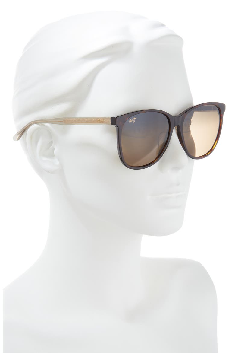 58mm Core Square Polarized Sunglasses, Alternate, color, TORTOISE TAN BRONZE