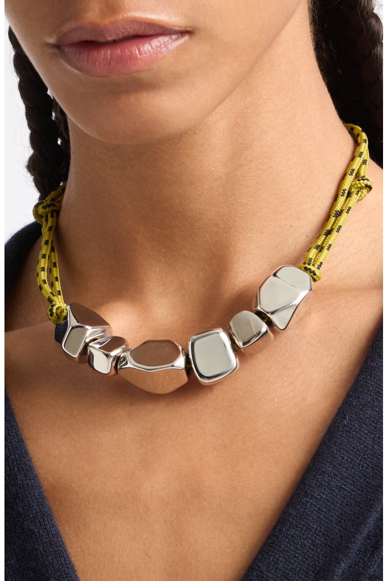 Stone Cord Necklace, Alternate, color, ACID/ BLACK NIKEL