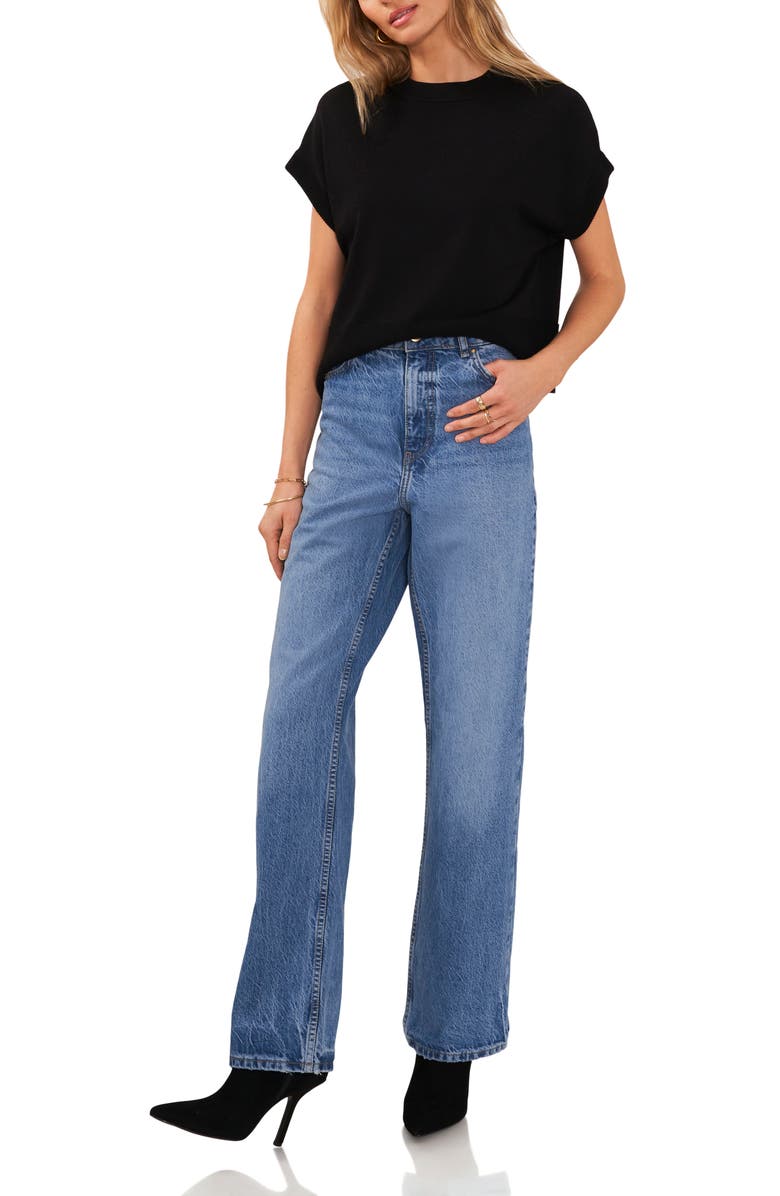 Vince Camuto Short Sleeve Crewneck Sweater, Alternate, color, 