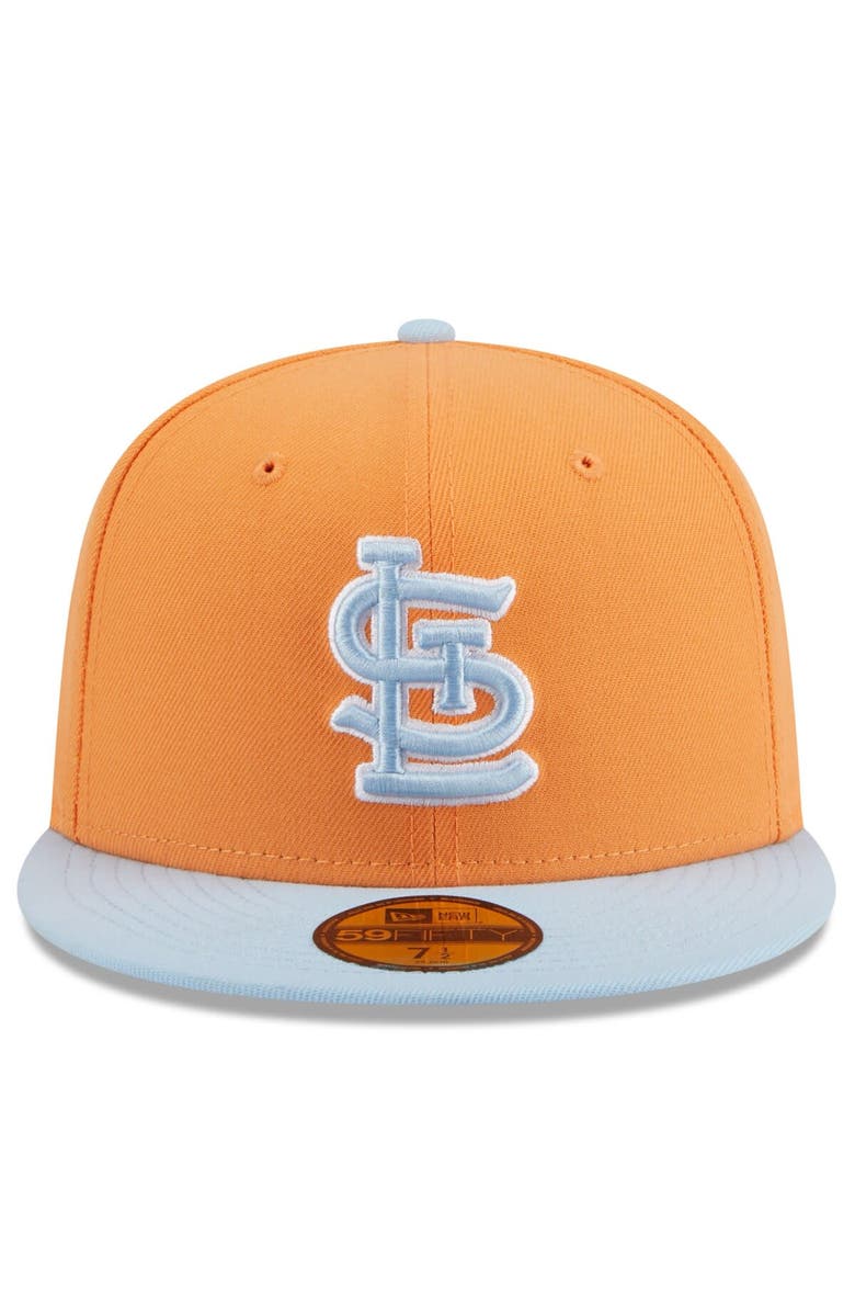 New Era Men's New Era Orange/Light Blue St. Louis Cardinals Spring Color Basic Two-Tone 59FIFTY Fitted Hat, Alternate, color,