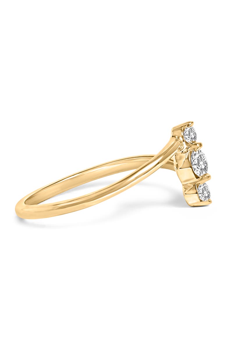 10K Gold 1/4 Cttw Lab Grown Diamond Vertical Three Stone Ring, Alternate, color, Yellow