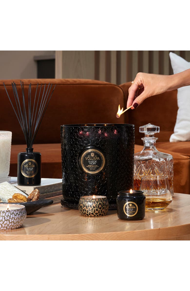 Voluspa Suede Noir 5-Wick Hearth Candle, Alternate, color, 