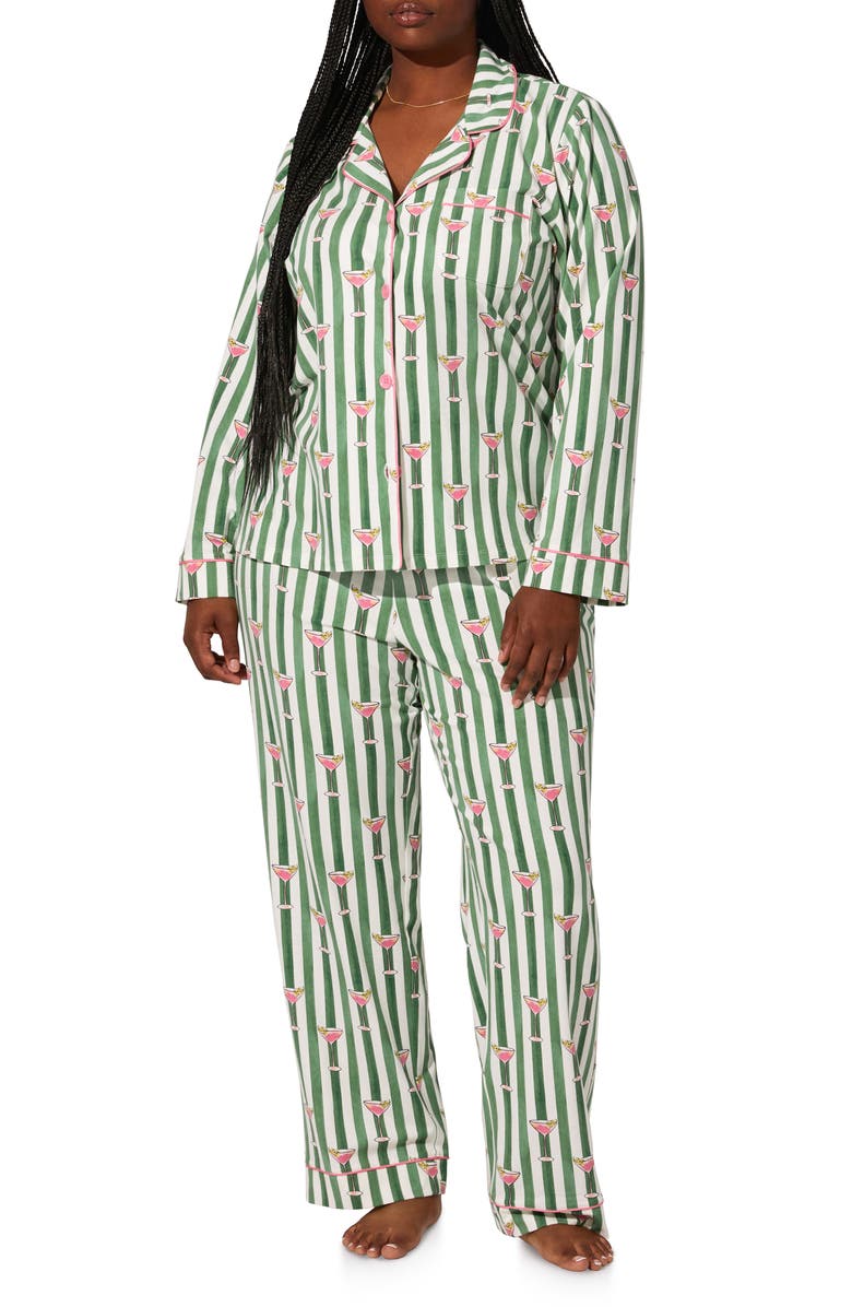 BedHead Pajamas Print Jersey Pajamas, Alternate, color, Martini Oclock