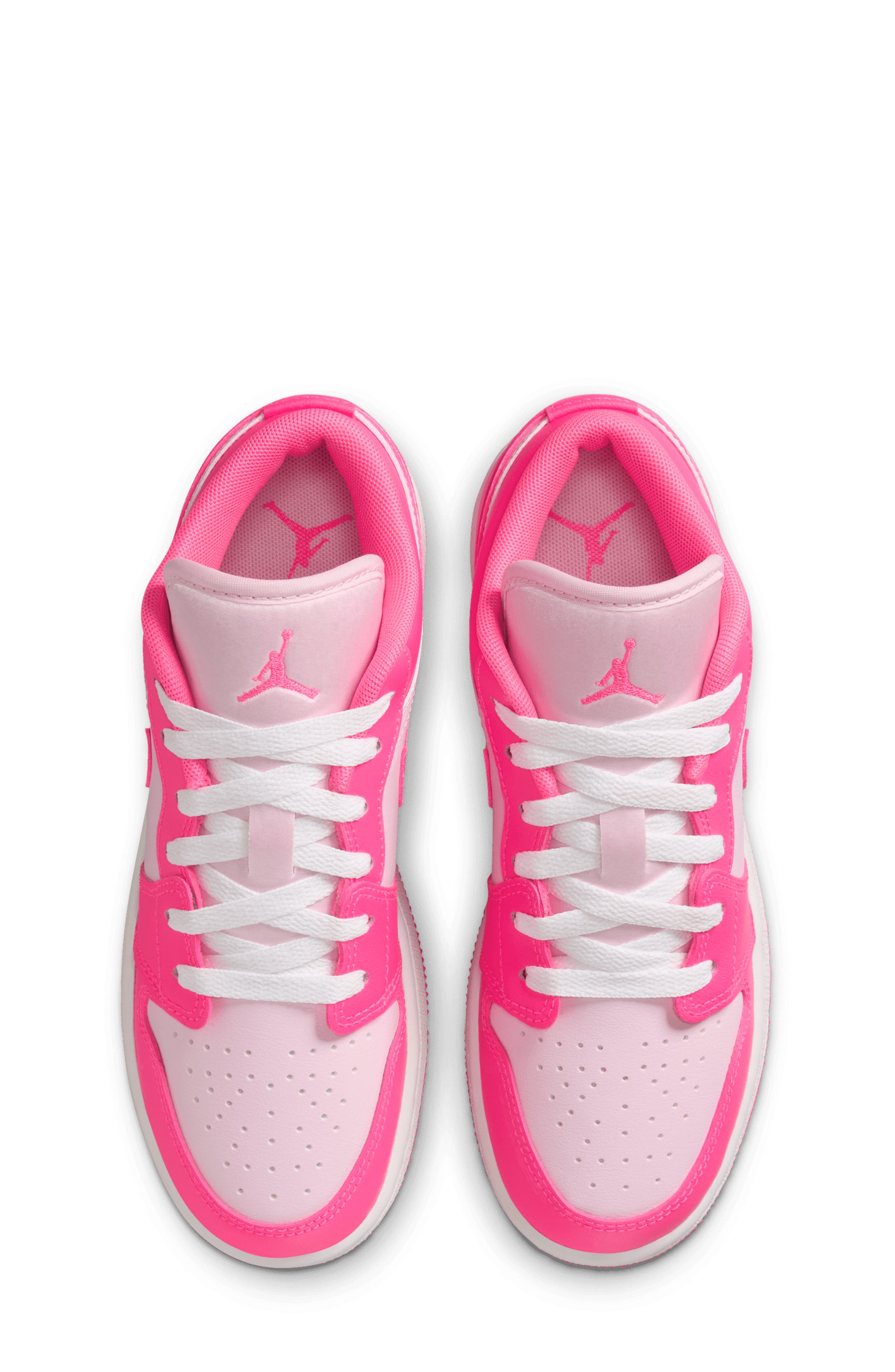 Nike Kids
 Air Jordan 1 Low Basketball Sneaker, Alternate, color, Pink Foam/ White/ Hyper Pink