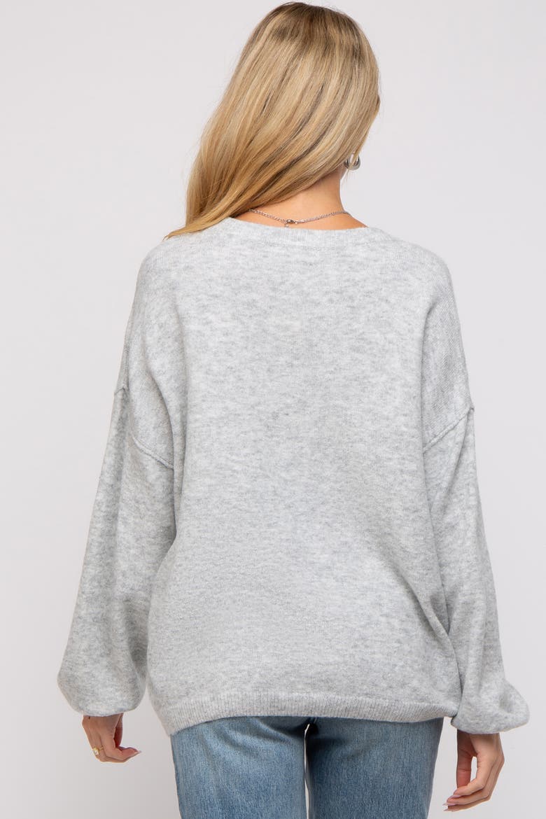 Basic Drop Shoulder Sweater, Alternate, color, Silver