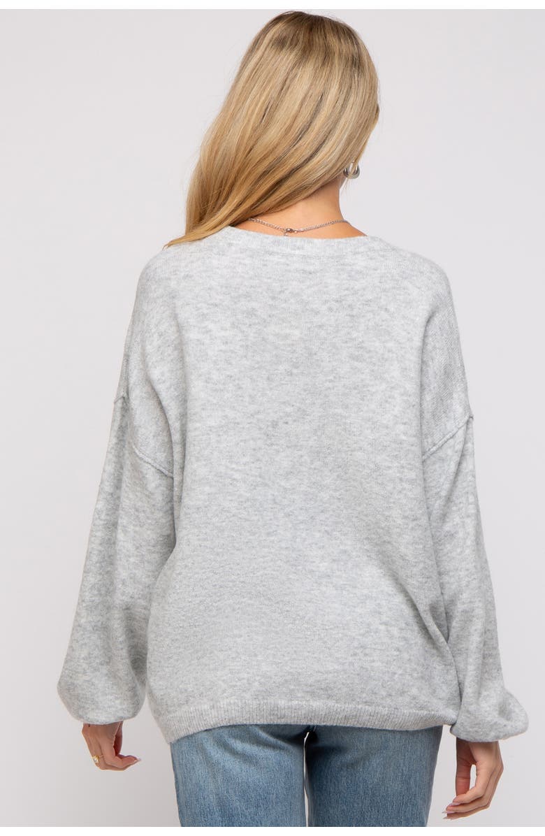 PinkBlush Basic Drop Shoulder Sweater, Alternate, color, Silver