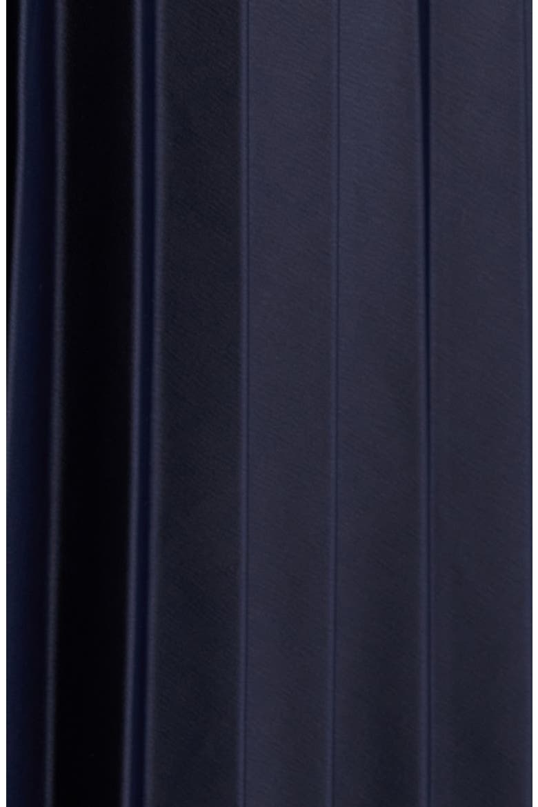 Pleated Long Sleeve Midi Dress, Alternate, color, NAVY