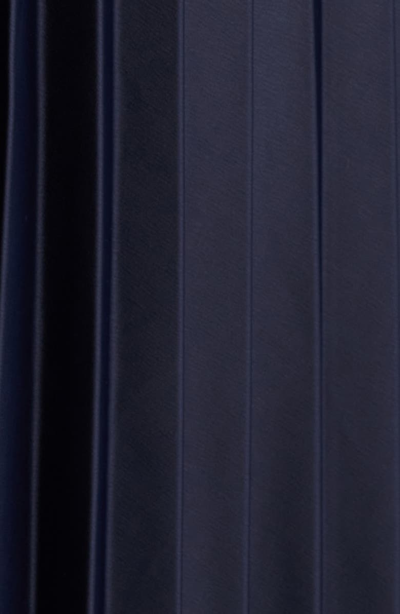 Julia Jordan Pleated Long Sleeve Midi Dress, Alternate, color, Navy