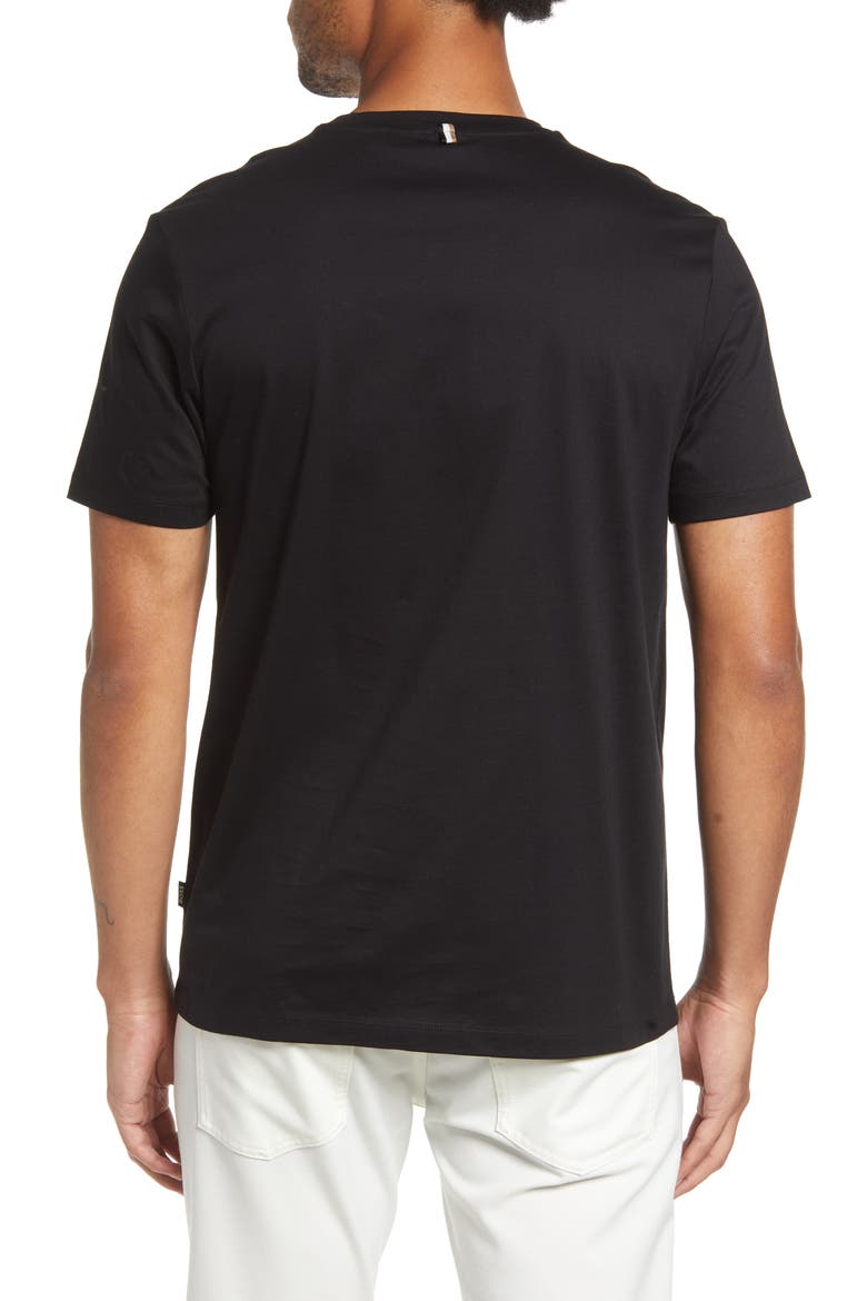 Tessler Slim Fit White Cotton T-Shirt, Alternate, color, BLACK