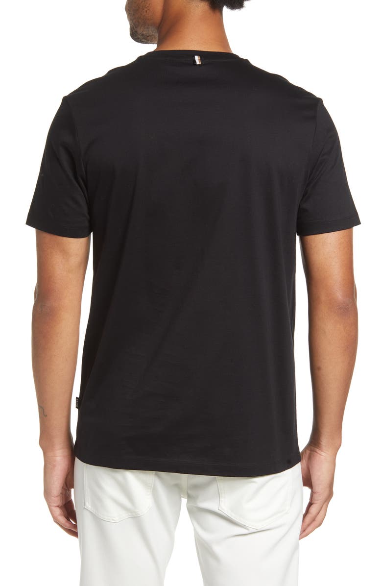 BOSS Tessler Slim Fit Black Cotton T-Shirt, Alternate, color,