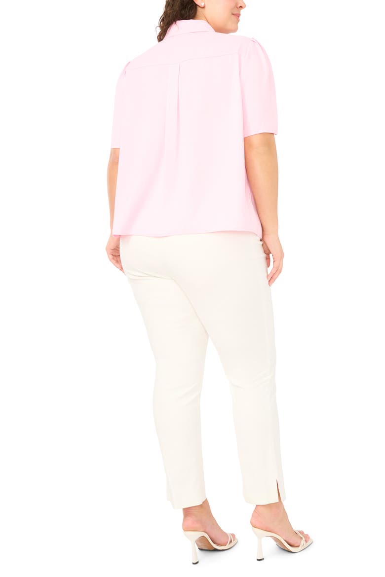Button-Up Puff Sleeve Top, Alternate, color, BALLERINA